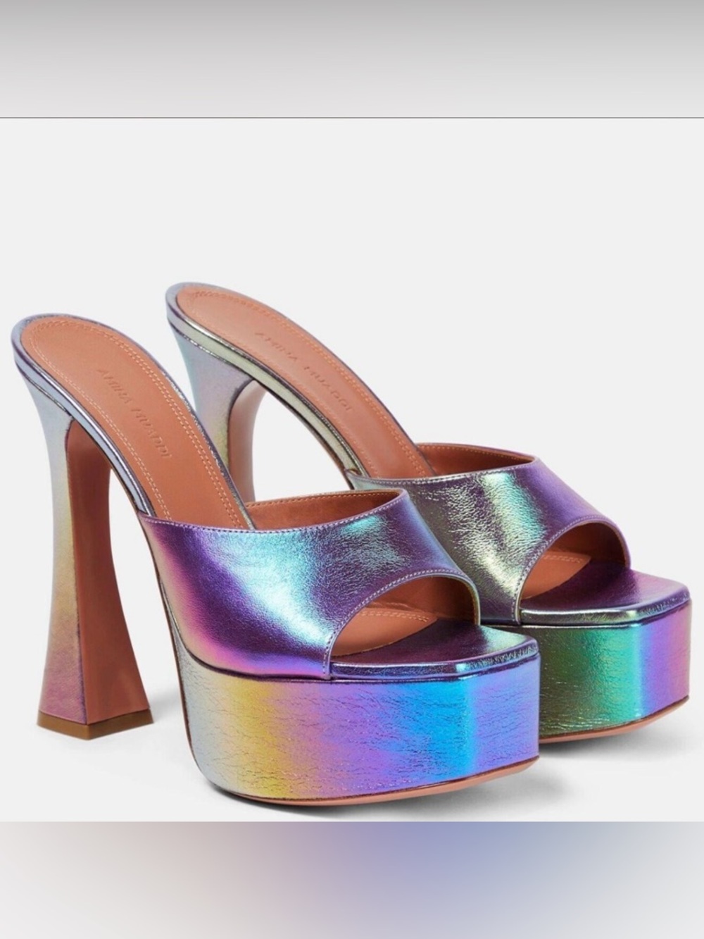 Amina Muaddi Dalida Platform Mule Heels - NWT